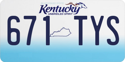 KY license plate 671TYS