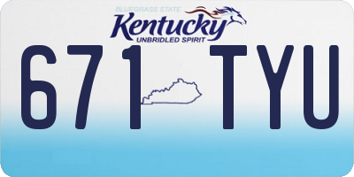 KY license plate 671TYU