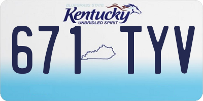 KY license plate 671TYV