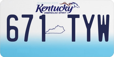 KY license plate 671TYW