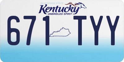 KY license plate 671TYY