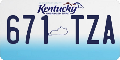 KY license plate 671TZA