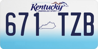KY license plate 671TZB