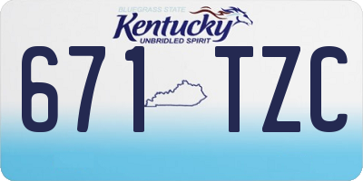 KY license plate 671TZC