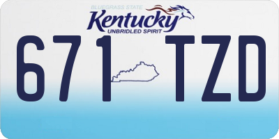 KY license plate 671TZD