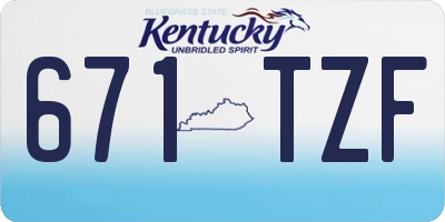 KY license plate 671TZF