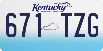 KY license plate 671TZG