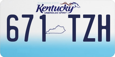 KY license plate 671TZH