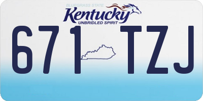 KY license plate 671TZJ