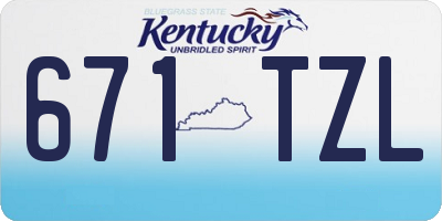 KY license plate 671TZL