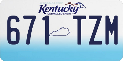 KY license plate 671TZM