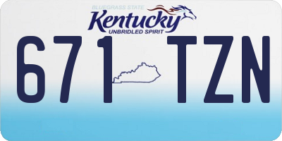 KY license plate 671TZN