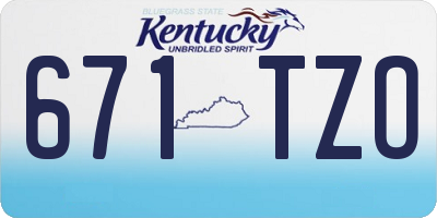 KY license plate 671TZO