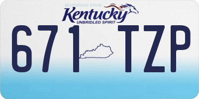 KY license plate 671TZP