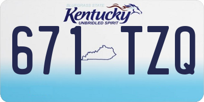 KY license plate 671TZQ