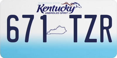 KY license plate 671TZR