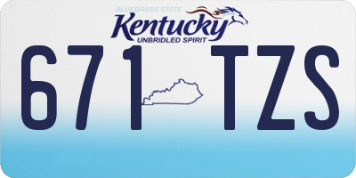 KY license plate 671TZS