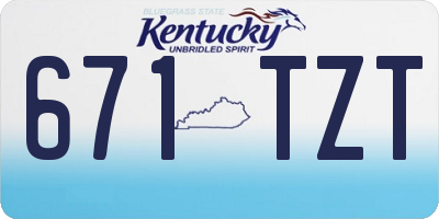 KY license plate 671TZT