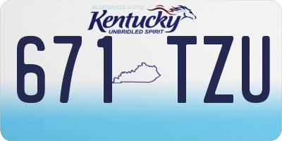 KY license plate 671TZU