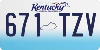 KY license plate 671TZV