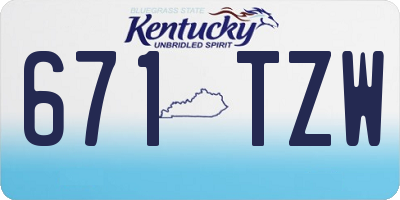 KY license plate 671TZW