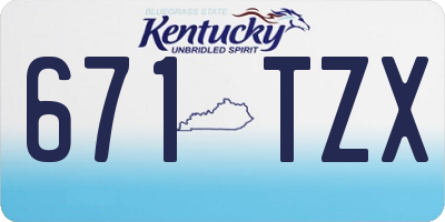 KY license plate 671TZX