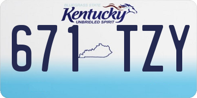 KY license plate 671TZY