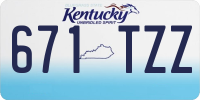 KY license plate 671TZZ
