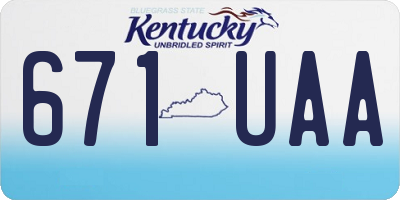 KY license plate 671UAA