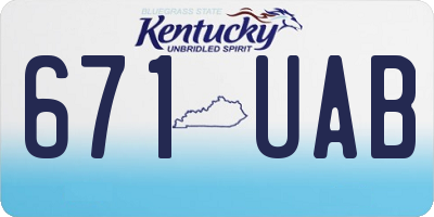 KY license plate 671UAB