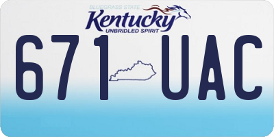 KY license plate 671UAC