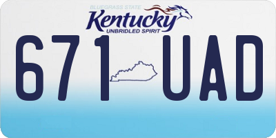 KY license plate 671UAD