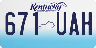 KY license plate 671UAH
