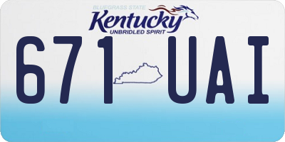 KY license plate 671UAI
