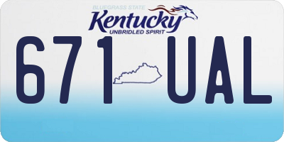 KY license plate 671UAL