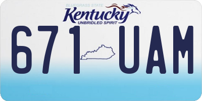 KY license plate 671UAM