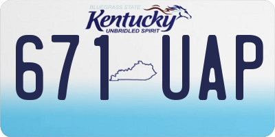 KY license plate 671UAP