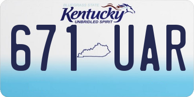 KY license plate 671UAR