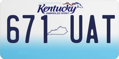 KY license plate 671UAT