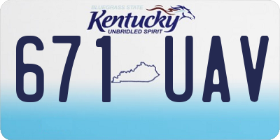 KY license plate 671UAV
