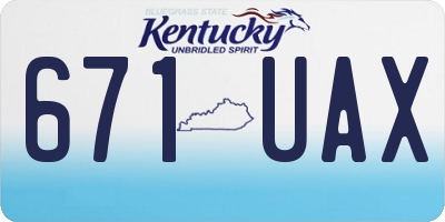 KY license plate 671UAX