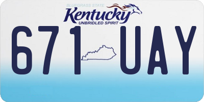 KY license plate 671UAY
