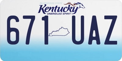 KY license plate 671UAZ