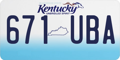 KY license plate 671UBA