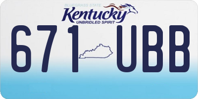 KY license plate 671UBB