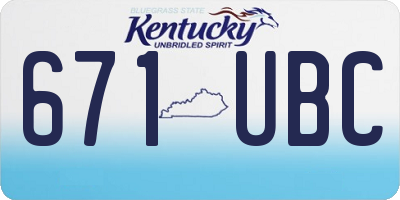 KY license plate 671UBC