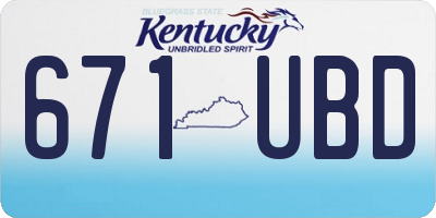 KY license plate 671UBD