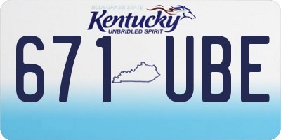 KY license plate 671UBE