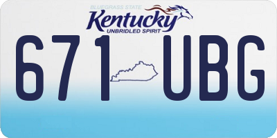 KY license plate 671UBG