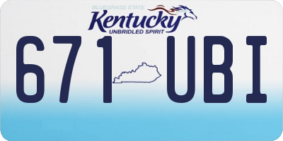 KY license plate 671UBI